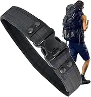 [Generic] Work Belt, Hiking Web Belt Quick Release Buckle, Lightweight Outdoor Webbing Belt, Heavy-Duty Work Belt for Camping Hiking Mountaineering