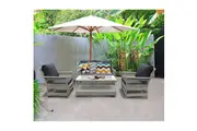 EAGLEMONT - Elegant 4 Seater Outdoor Rectangle Coffee Table Lounge Set