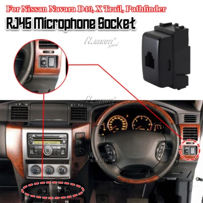 RJ45 UHF RADIO MICROPHONE SOCKET For Nissan Navara D40 X Trail Pathfinder Patrol