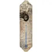 Nostalgic Art Route 66 Bike Map Wall Hanging 28x6.5cm Thermometer Temperature