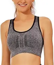 [SEKERMAET] Women Racerback Sports Bras High Impact Workout Gym Yoga Activewear Removable Padded Bra