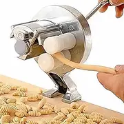 Manual Cavatelli Maker Machine, Stainless Steel Macaroni Maker with Easy Clean Rollers, Macaroni Noodle Pasta Press Machine for Spaghetti Fettucini, Gnocchi, Orecchiette