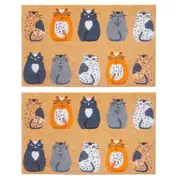 2PK Urban Cat Floor Doormat Coir/PVC Home/Living Decor Rectangle 45x75cm Grey