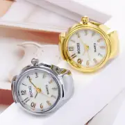 Women Men Finger Watch Vintage Ring Watch Round Quartz Analog Finger Ring Watch