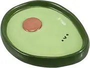 IWOWHERO Creative Avocado Shaped Ceramic Snack Plates for Dipping and Appetizers Cute Decorative Tabletop Dish for Fruits and Desserts Hand Painted Serving Tray