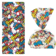 Comic Superhero Cellophane Treat Bags (Pack of 12)