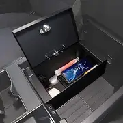 Truck Center Console Lock Safe Box Armrest Storage Compatible with Toyota Tundra 2022-2024 Center Console Lock Box Armrest Security Vault Organizer Tray with 3 Digit Combo Password Insert Accessories