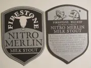 Beer Coaster ~ FIRESTONE WALKER Brewing Nitro Merlin Stout ~ Paso Robles, CA