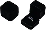 [Generic] 2 Pack Velvet Ring Boxes, Earring Pendant Jewelry Case, Ring Earrings Gift Boxes, Jewellry Display (Black, One Size)