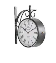 Antique Station Wall Clock Double Sided Victoria Wall Mount Home Decor Clock