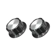 2 x Top Potentiometer Volume Control Rotary Silver Tone Top Switch Knob 6mm