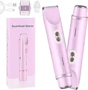 Comfort 2 in 1 Electric Lady Shaver, Ladies Underarm Face Lip Legs Hands Hair Trimmer, Dual Head Shaver Women, Bikini & Body Shaving, Wet & Dry Bikini Shaver, Waterproof Body Hair Trimmer (Purple)