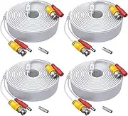 ANNKE 4 Pack 150 Feet Security Camera Cable, All-in-One BNC Video and Power CCTV Cameras Cables Wire with Two Female Connectors for Surveillance Cams System(White)-W100