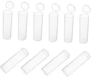 FRCOLOR 30pcs Clear Plastic Storage Tubes with Lids Vial Holders for Easy Access and Organization Transparent Containers for Home Office Crafts and Travel