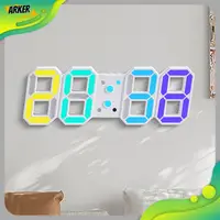 在飛比找蝦皮商城精選優惠-Areker 3D 數字時鐘壁掛時鐘 RGB 照明現代夜燈 