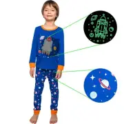 Little Jupiter Boys Pajamas with Glow in The Dark - Blue Spaceship