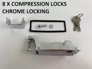 8 Locking CHROME Compression Latch Lever Lock Horsebox Trailer Locker Tack Box
