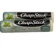 Chapstick Lot Of 2 Green Tea Mint Lip Butter New And Sealed 0.15 OZ Tubes