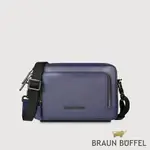 【BRAUN BUFFEL 德國小金牛】台灣總代理 維克多-D 小型橫式斜背包-午夜藍/BF512-03-MNB