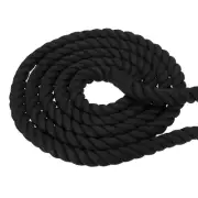1" 98ft Natural Twisted Cotton Rope 3 Strand Thick Cotton Rope Tug Black