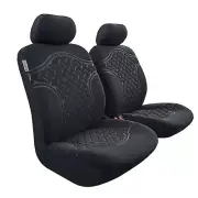 Black Embossed Velour Seat Covers For Mitsubishi Triton MQ/MR 2021 Front