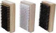 [Generic] Ski Wax Kit - Set Of 3 Ski Repair Wax Brush - Portable Ski Repair Wax Brush, Ski Board Polish Brush Includes Horsehair, Nylon & Brass Brush For Outdoor Activities