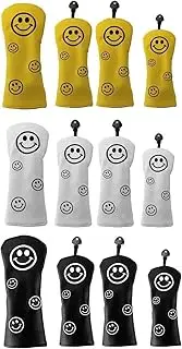 Golf Headcover Driver 440cc 460cc Wood Cover Utility UT Cover Set of 4 Single Waterproof Smile