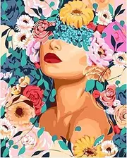 Lolipony Paint by Numbers for Adults, Girls, DIY Oil Painting Canvas Set with 3 Brushes and Acrylic Pigment for Women, Home Decoration, Birthday, Christmas Gift - 40 x 50 cm (Without Frame)