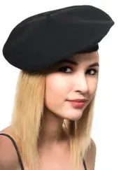 French Beret Adults Costume Hat in Black