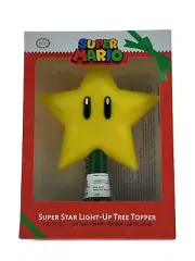 Nintendo Super Mario LED Tree Topper Super Star Gen 2 Light Up Plug In 9” NEW