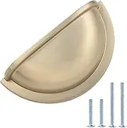 Amazon Basics Traditional Bin Cup Drawer Pull, 3.43-inch Length (3-inch Hole Center), Golden Champagne, 10-pack
