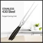 Carving Fork Knife Set Forged Stainless Steel Premium Wood Handle Slicing Beef L