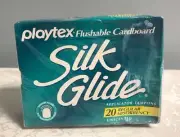 Vtg Playtex Silk Glide Cardboard Tampons Regular Unscented 20 Count Prop NOS