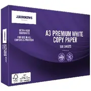 J.Burrows 80gsm A3 Premium Copy Paper 500 Sheet Ream