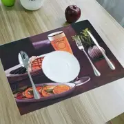 PVC Table Placemat and Coaster Set 6 Piece Multicolour