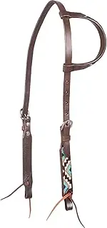 Cashel Beaded Triangle Slip Ear Headstall, Chocolate-Tan