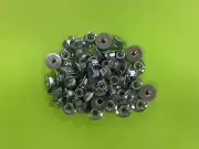 50 pcs 1/4-20 Nylon Insert Hex Flange Lock Nut, Zinc Clear, 1/4-20