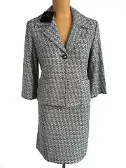 NWT ST. JOHN Knits Sequin Shimmer Tweed Jacket Blazer Skirt Suit sz 12 $2390