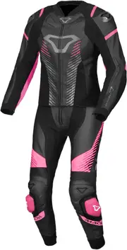 Macna Tronniq perforated Ladies Two Piece Motorcycle Leather Suit, black-pink, Size 36 for Women Black Pink