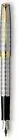 Parker Sonnet Fountain Pen Silver Tartan & Gold Trim 18K Gold Med Pt New In Box