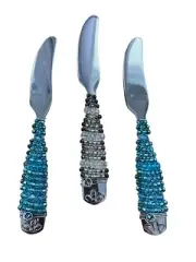 Set/3 Beaded & Wired Stainless Steel Spreaders NEW No Box