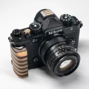 Stable Wood L Hand Grip + Aluminum Baseplate For Nikon ZF Camera