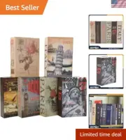 6 different Book Safe Lock Boxes, Large Book Box with Premium Resettable Comb...