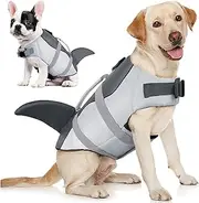 AOFITEE Dog Life Vest, Dog Life Jacket Shark, Ripstop Dog Safety Vest with Superior Buoyancy and Rescue Handle, Adjustable Dog Swimming Vest Dog Float Coat for Small Medium Large Dogs