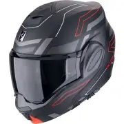 EXO-Tech Evo Conquer Black Red Flip Back Helmet