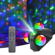 4-in-1 Disco Party Lights – 3 RGB LED Balls + Red & Green Strobe – Sound Acti...