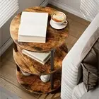 XBurmo Small Round End Table - 3 Tier Design Accent Table Narrow Side or Beds...