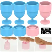 5 Pcs Silicone Wine Glasses Collapsible Silicone Wine Cups Unbreakable lifaT▹
