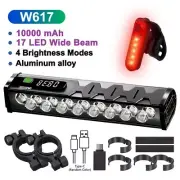 Bicycle Bike LED Head & Tail Light Set USB Rechargeable MTB Front Lamp 10000mAh