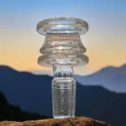 Clear Thick Chunky Funnel Hour Glass Techno Glass on Glass Slide Bowl 14mm 18mm